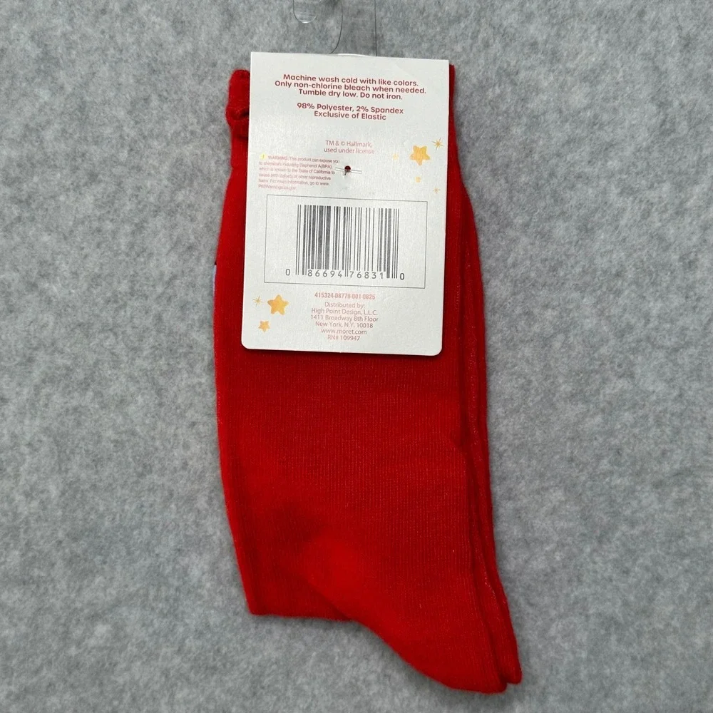 Rainbow Brite Murky Dismal Red Crew Socks  Shoe 6.5-12 Retro 80s Cartoon NEW